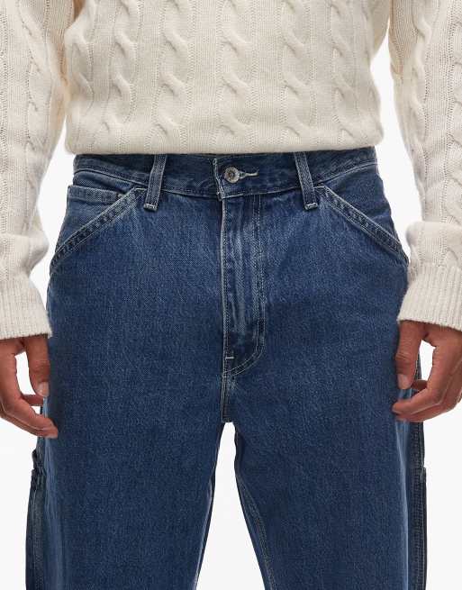 Levi's - Workwear 568 - Jean ample style charpentier - Bleu moyen délavé, 5 de 5
