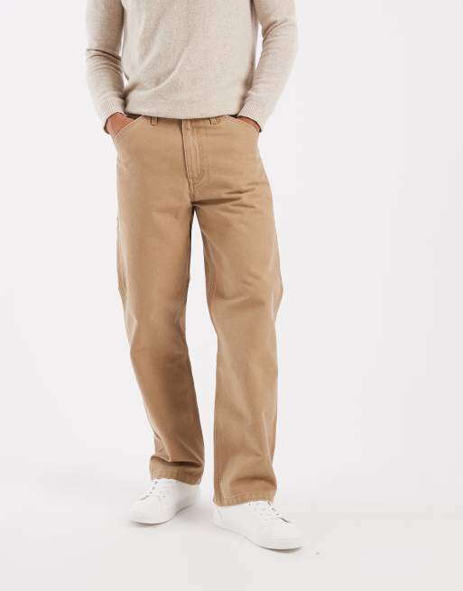 Levi's Workwear 568 jeans carpenter in denim dritto ampio color cammello