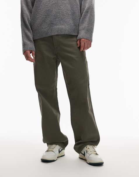 Levi's - Workwear 568 - Kakigrønne tømrerbukser med lige ben og løstsiddende pasform - view 1