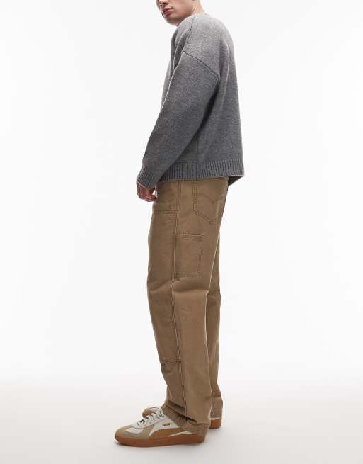 Levi's – Workwear 568 – Locker geschnittene Hose in Beige mit verstärkter Kniepartie, 3 von 5