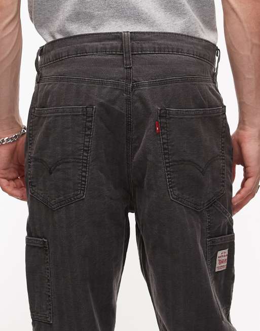 Levi's Workwear 568 loose straight carpenter jeans in washed black