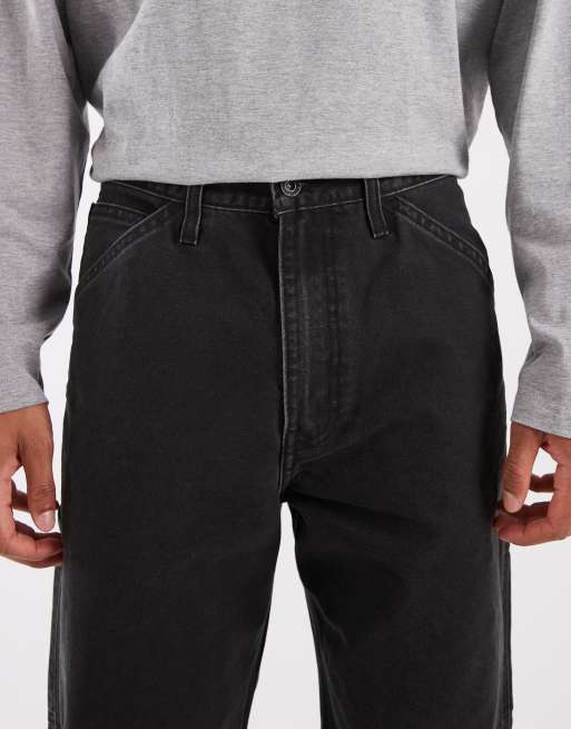 Levi's Workwear 568 loose straight denim carpenter jeans in black, 4 of 5