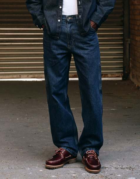 Levi's Workwear 568 loose straight denim carpenter jeans in dark blue - view 1
