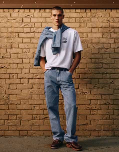 Levi's Workwear 568 loose straight denim carpenter jeans in light wash - view 1