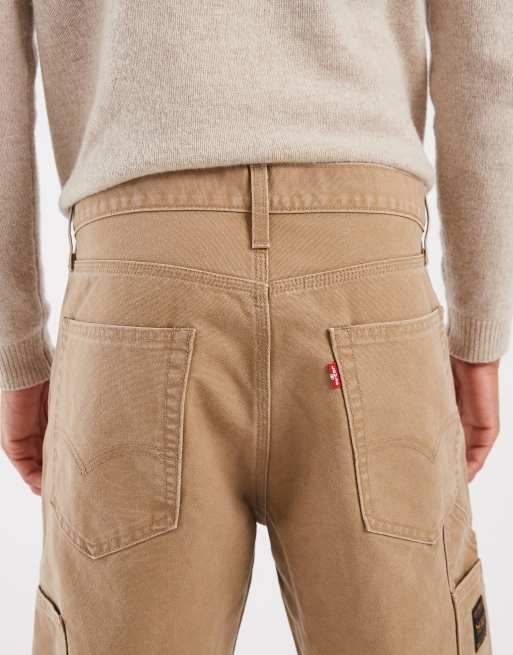 Levi's Workwear 568 loose straight denim timmermansjeans in camel, 5 van 5