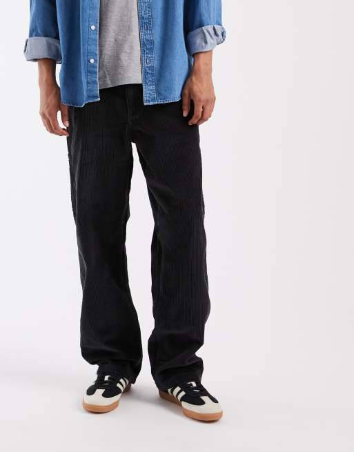 Levi's Workwear 568 løse lige fløjlsbukser med carpenter-detaljer i sort, 1 af 5