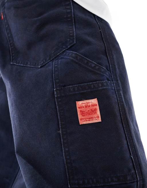 Levi's – Workwear 568 – Marinblå, raka snickarjeans med ledig passform, 3 av 5