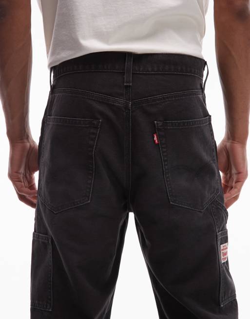 Levi's - Workwear 568 - Pantalon charpentier droit et ample - Noir délavé , 4 de 5