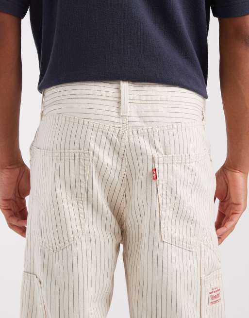 Levi's – Workwear 568 – Vita, lediga byxor med förstärkta knän, 4 av 5