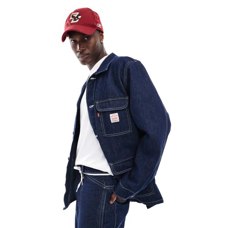Levi's Workwear broadway engineer denim coat in navy | ASOS