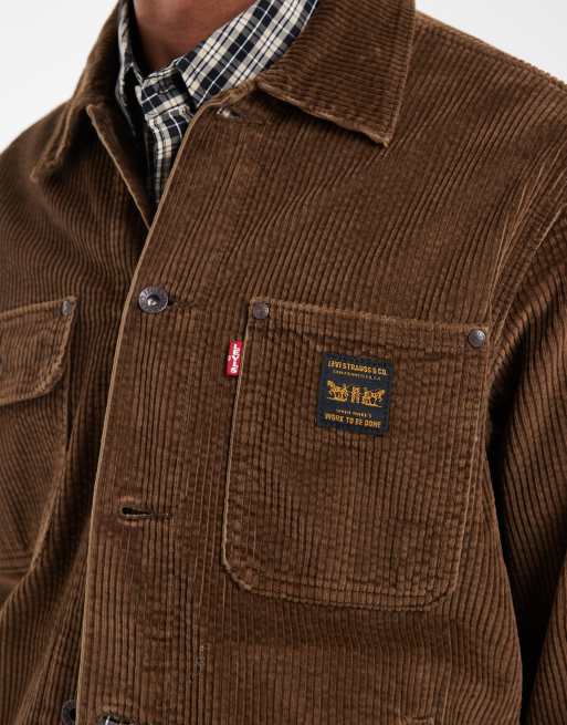 Levi's Workwear camicia giacca trucker Berkley in velluto a coste marrone, 3 di 5