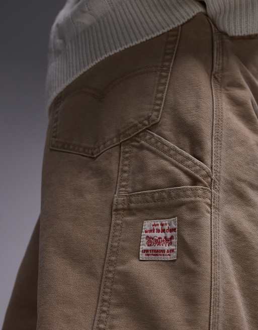 Levi's – Workwear Capsule 568 – Beige, lediga och raka snickarbyxor i canvas och unisex-modell, 3 av 5