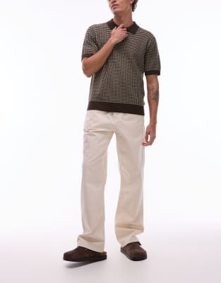 Levi's Workwear - Capsule 568 - Carpenter-Hose aus Twill in Ecru mit weitem, geradem Schnitt-Neutral