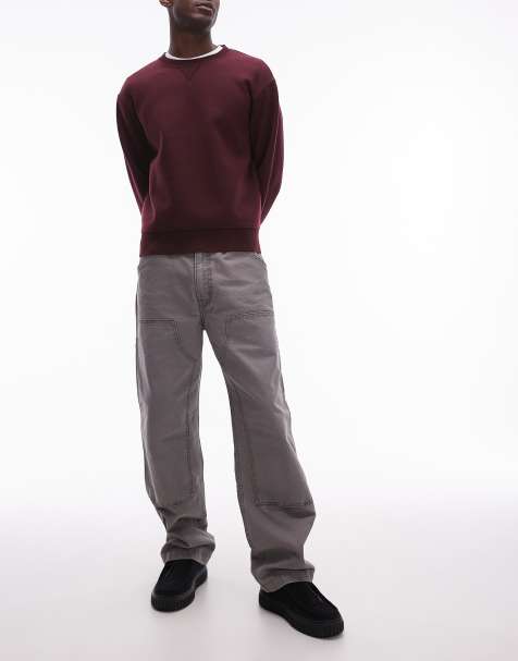 Levi's - Workwear - Capsule 568 - Grå løstsiddende kanvasbukser med dobbeltknæ i lige pasform - view 1