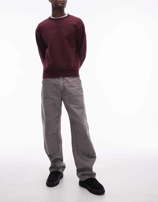 Levi's Workwear capsule 568 loose straight double knee canvas pants in grey