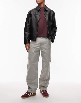 Levi's Workwear Capsule 568 Loose Straight Fit Double Knee Jeans In Gray