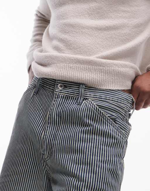 Levi's – Workwear Capsule 568 – Mellanblå, lediga, tandiga jeansshorts i snickarstil, 5 av 5