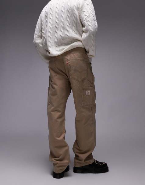 Levi's Workwear unisex capsule 568 loose straight canvas carpenter trousers in beige