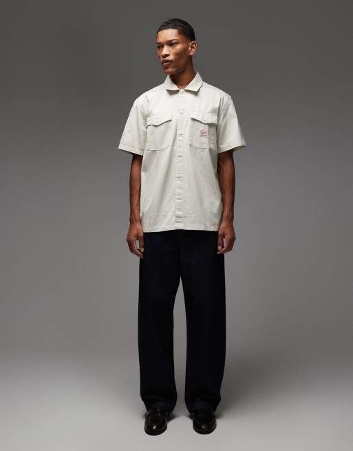 Levi's - Workwear Capsule - Beige arbejdsskjorte med korte ærmer og logomærke, 2 af 5