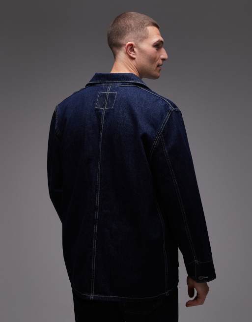 Levi's – Workwear Capsule Berkley – Chore-Mantel aus Denim in dunkler Waschung und Unisex-Passform, 3 von 5