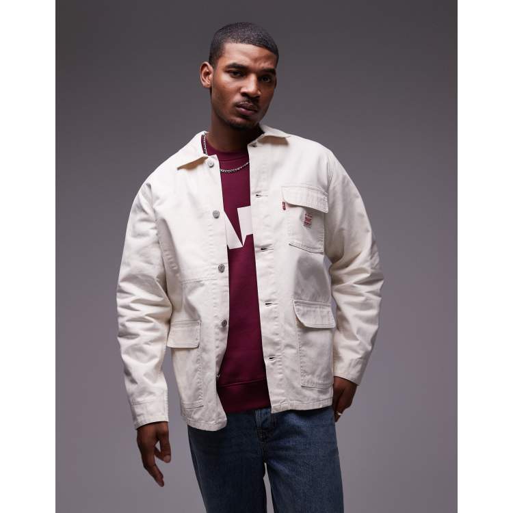 Levi's Workwear capsule broadway engineer coat in white | ASOS