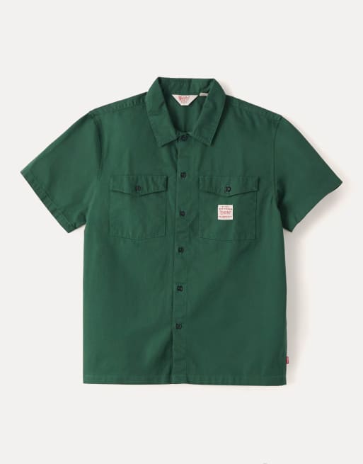 Levi's - Workwear Capsule - Chemise fonctionnelle avec manches courtes et étiquette logo - Vert foncé, 5 de 5