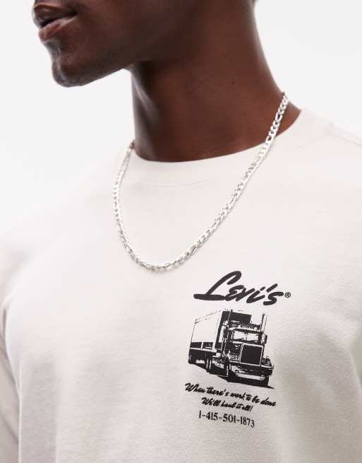 Levi's - Workwear Capsule - Cremefarvet langærmet T-shirt med grafik, 5 af 5