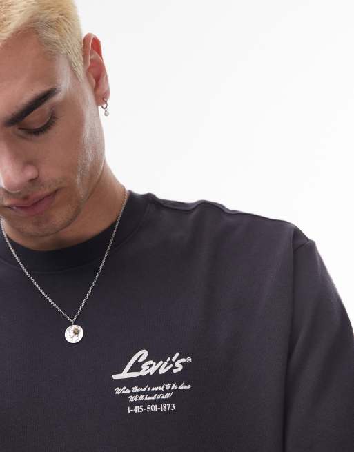 Levi's – Workwear Capsule – Lässig geschnittenes T-Shirt in Schwarz mit Schriftzuglogo, 3 von 4
