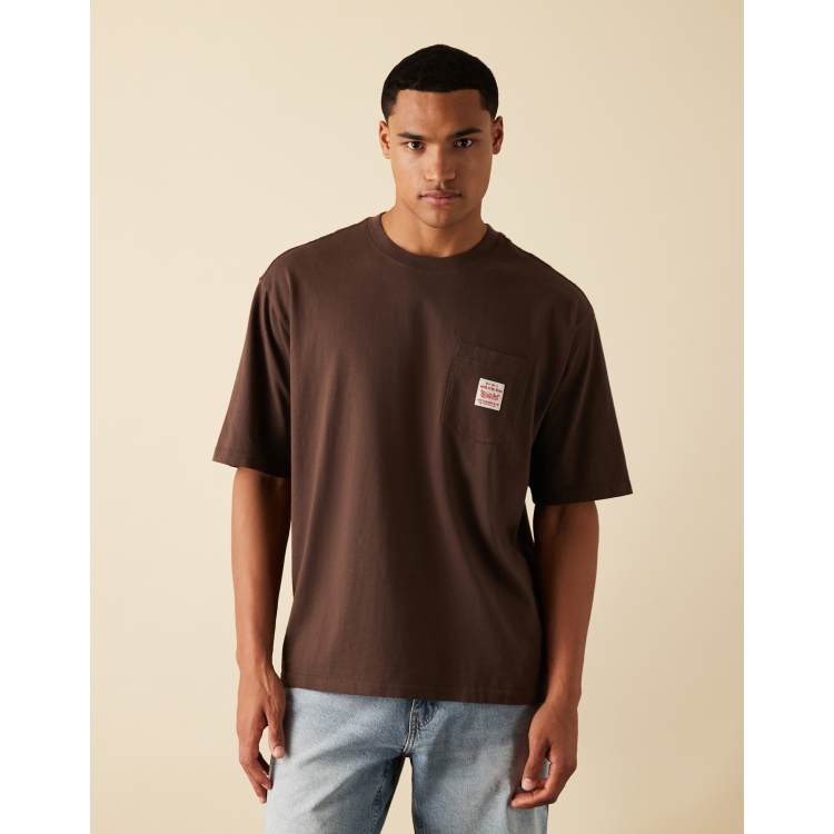 Tシャツ・カットソー   Men T-shirt Brown K10K112487 PB8 NEW LOGO EMBROIDERY T-SHIRT (BROWN) – Office Kiko