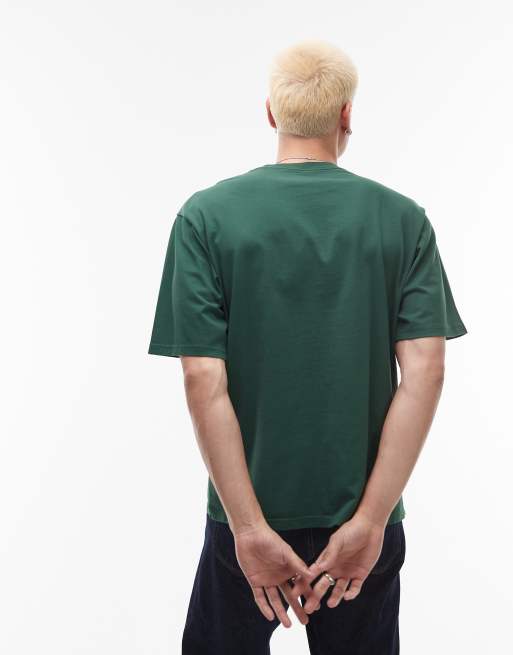 Levi's - Workwear Capsule - Losvallend T-shirt met logolabel op de borstzak in donkergroen, 4 van 4