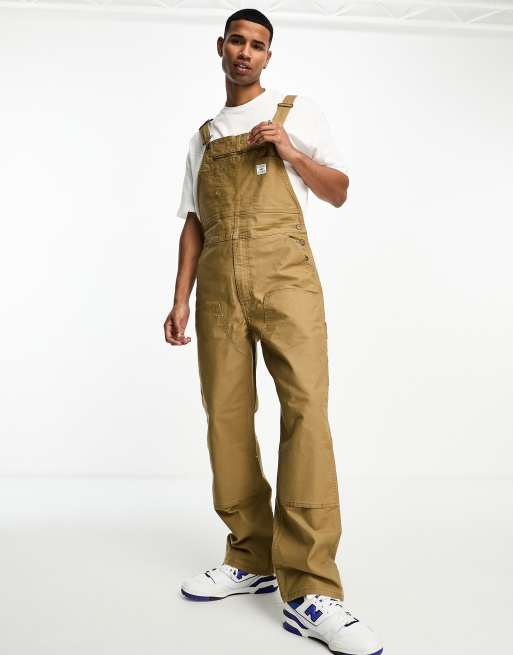 Tan store bib overalls