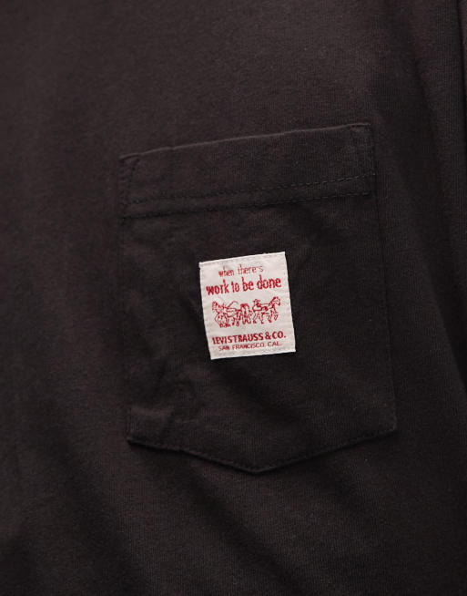 Levi's – Workwear Capsule – Oversize-T-Shirt in Schwarz mit Logo, 5 von 5