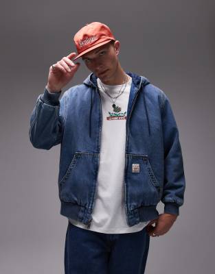 Workwear Capsule - Potrero - Bomber en jean  capuche coupe dcontracte - Dlavage moyen - Levi's - Modalova