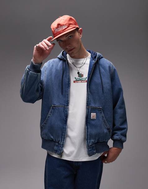 Levi's - Workwear Capsule - Potrero - Bomber en jean à capuche coupe décontractée - Délavage moyen - view 1