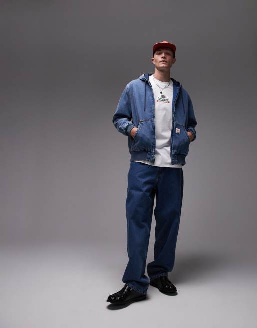 Levi's – Workwear Capsule Potrero – Niebieska luźna kurtka jeansowa bomberka z kapturem, 2 z 4
