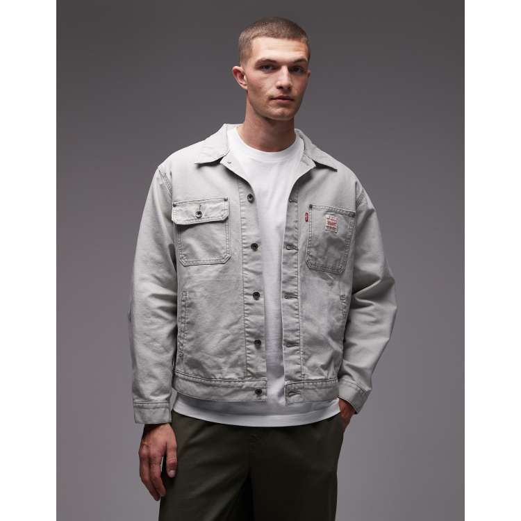 Levi's Workwear Capsule sunrise denim trucker jacket in light grey