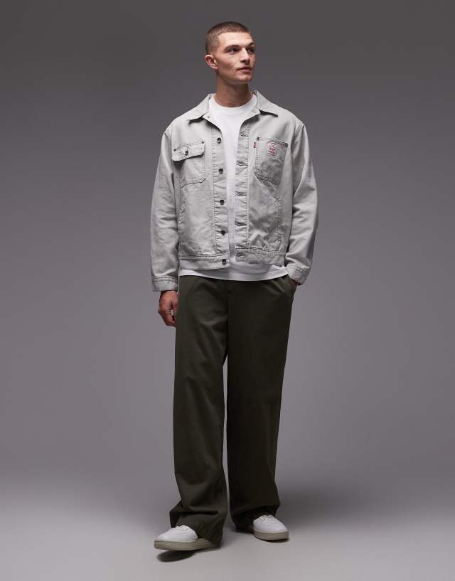 Levi's Workwear Capsule sunrise denim trucker jacket in light grey