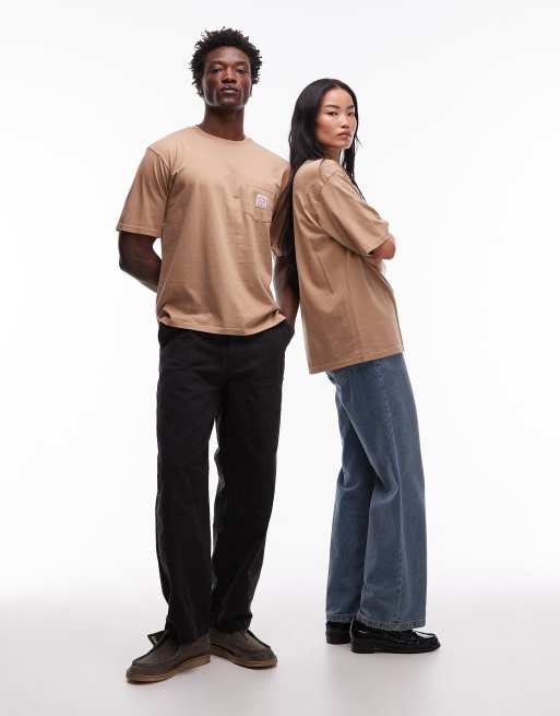Levi's - Workwear Capsule - T-shirt ample unisexe à poche ornée d'une étiquette logo - Fauve, 3 de 4