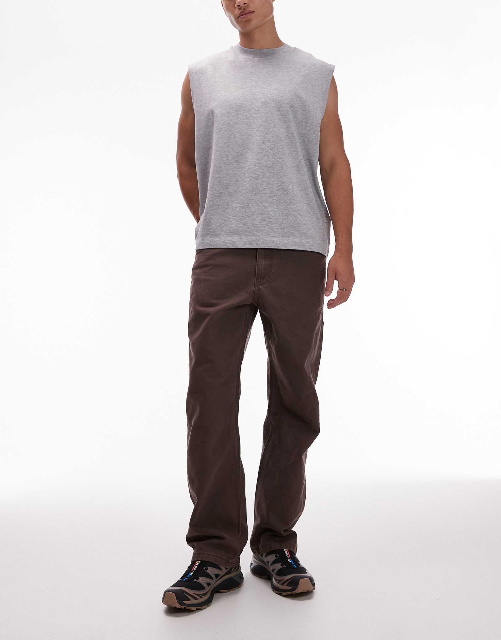 Levi's Workwear Capsule unisex 568 свободные прямые джинсы carpenter коричневого цвета с перекрашиванием
