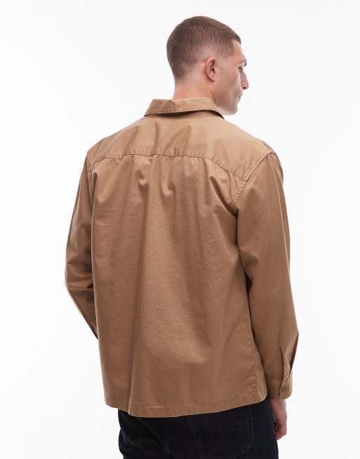 Levi's - Workwear Capsule - Workeroverhemd van keperstof met labellogo in lichtbruin, 3 van 5