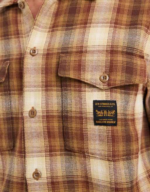 Levi's Workwear checked pocket shirt in brown, 5 of 5