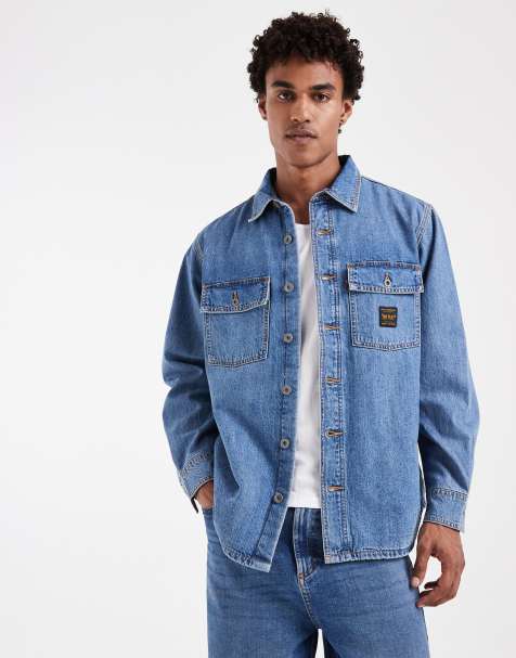 Levi's Workwear Denim-Hemd mit Tasche in Mittelblau - view 1