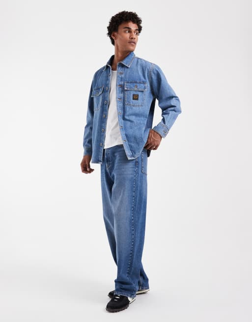 Levi's Workwear Denim-Hemd mit Tasche in Mittelblau, 3 von 5