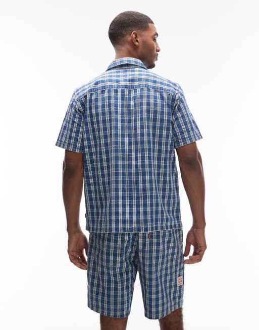 Levi's - Workwear - Geruit overhemd met korte mouwen in blauw, deel van co-ord set, 3 van 5
