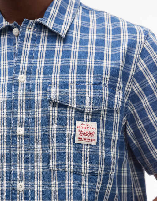 Levi's - Workwear - Geruit overhemd met korte mouwen in blauw, deel van co-ord set, 5 van 5