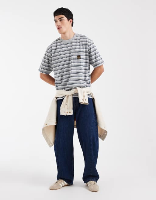 Levi's Workwear gestreept T-shirt met borstzak in blauw, 2 van 5