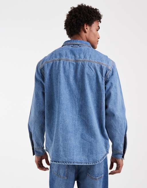 Levi's Workwear jeansskjorta med ficka i mellanblå, 2 av 5