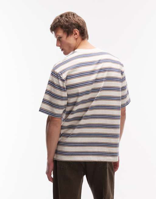 Levi's Workwear – Locker geschnittenes T-Shirt mit Logo-Brusttasche und grauen Streifen, 3 von 5