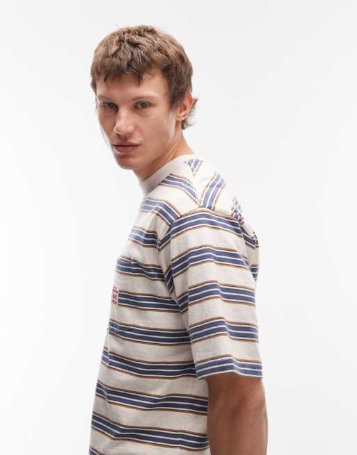 Levi's Workwear – Locker geschnittenes T-Shirt mit Logo-Brusttasche und grauen Streifen, 4 von 5