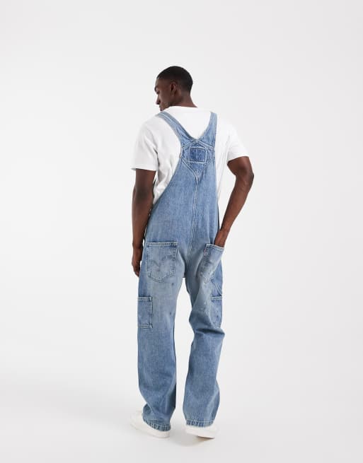 Levi's Workwear luźne jeansowe ogrodniczki w jasnoniebieskim odcieniu vintage, 4 z 5